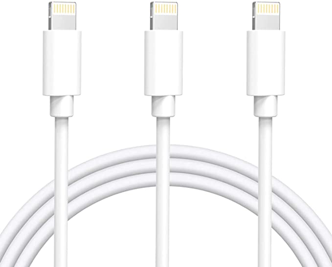 Sundix Lightning Cable, 3-Pack 1.8m Lightning to USB Charger Cable for iPhone 11/11Pro/11Pro MAX/XS/XS MAX/XR/X/8/iPad/iPod and More, White