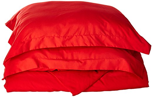 Elegant Comfort Elegance Linen 1500 Thread Count Wrinkle Resistant Ultra Soft Luxurious Egyptian Quality 3-Piece Duvet Cover Set, Full/Queen, Red