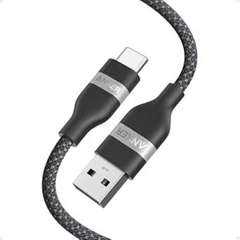 Anker USB 2.0 Cable, Upcycled Braided USB to USB-C Cord, USB A to USB C Charging Cord for iPhone 16/15 Series, MacBook Pro, Samsung Note20, iPad Air, and More (3ft)