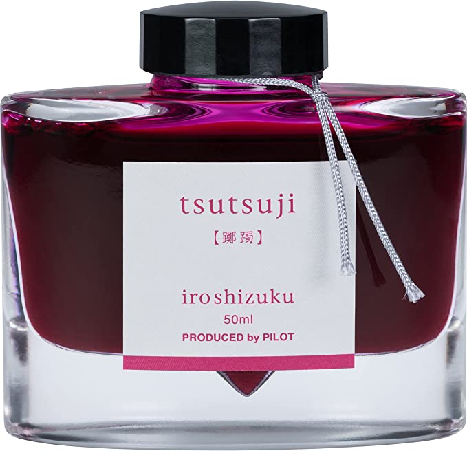 PILOT Iroshizuku Bottled Fountain Pen Ink, Tsutsuji, Azalea (Dark Pink) 50ml Bottle (69216)