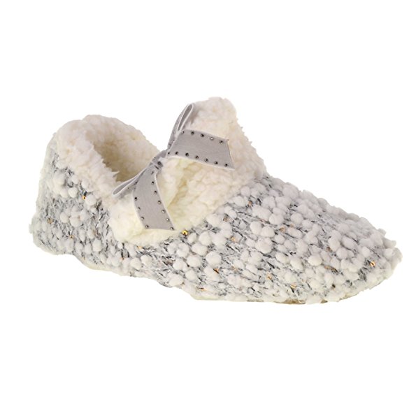 Chinese Laundry Women's Grey Knit Bootie Slippers