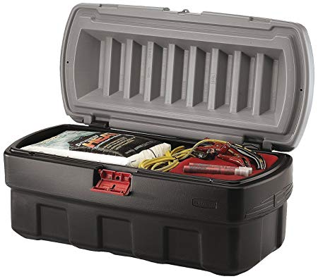 Rubbermaid ActionPacker Lockable Storage Box, 48 Gallon, Grey and Black (1949210)