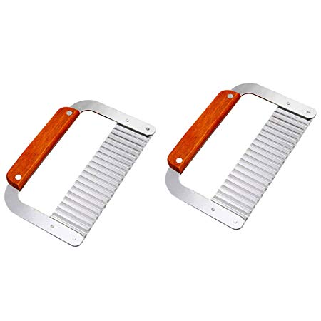 DD-life 2-PACK Stainless Steel Wavy Soap Cutter Soap Making Tools Hardwood Handle Pro. Supply