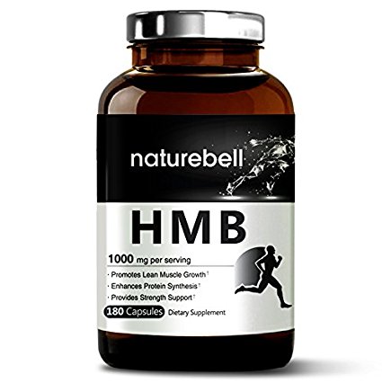 NatureBell HMB 500 mg, 180 Capsules, Promotes Protein Synthesis & Muscle Growth, Made In USA