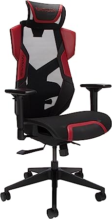 RESPAWN FLEXX Gaming Chair Mesh Ergonomic High Back PC Computer Desk Office Chair - Adjustable Lumbar Support, Seat-Slide, 115 Degree Syncro-Tilt Recline, 2D Armrests & Headrest, 300lb Max - Red