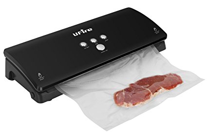 Automatic Vacuum Sealer, UFire Multi-functional Vacuum Sealing System Packing Machine for Dry & Moist Foods Preservation with Starter Kit -Black