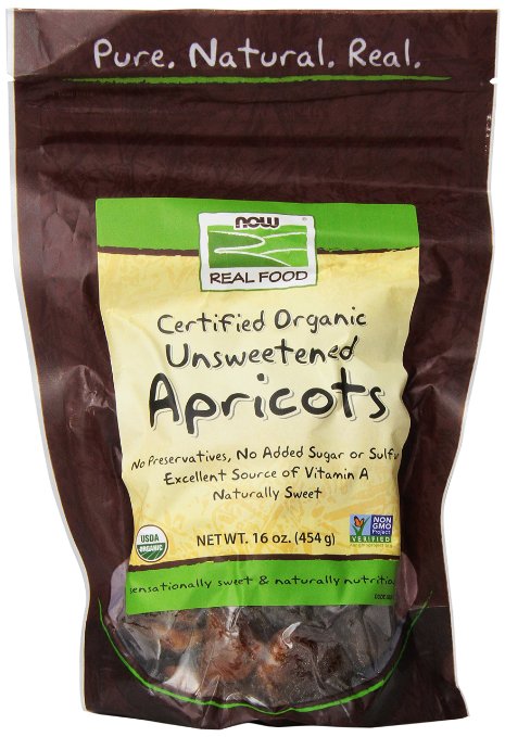 Now Foods Organic Apricots UnsweetUnsulfur 1-Pound