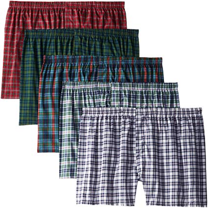 Fruit of the Loom Men's Woven Tartan and Plaid Boxer Multipack