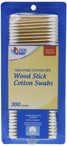 Wood Stick Cotton Swabs (300 count)