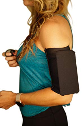 MÜV365 Ultimate Comfort Armband Cell Phone Holder For Running, Jogging - Arm Band Fits iPhone X/XR/XS/XS Max/8 Plus, Samsung Galaxy S9/S8/Plus and All Plus Size Phones for Women and Men (Large, Black)