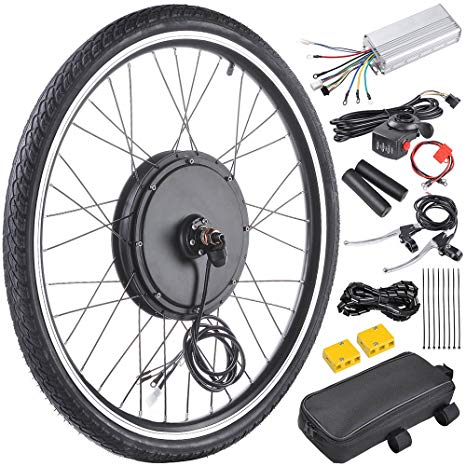 AW 48V 1000W 26" Front Wheel Electric Bicycle Motor Kit Bicycle Cycling Engine with Dual Mode Controller