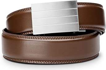 KORE Men’s Full-Grain Leather Track Belts | “Evolve” Stainless Steel Buckle
