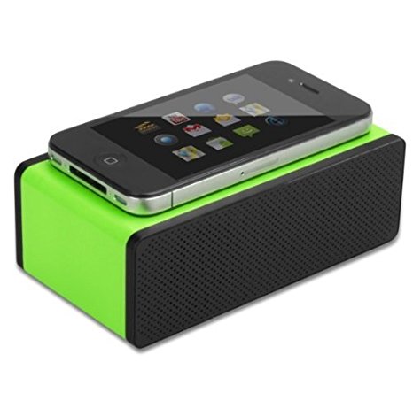 Ecsem® Portable Wireless Bluetooth Speaker Induction Magic Near Field Touch Amplifier Sound Box Speaker for Iphone 6 Plus 5 5s 4s HTC Samsung Galaxy S6 S5 Android Phones, Built-in Lithium Polymer Battery Gives up to 30 Hours of Play Time (Green)