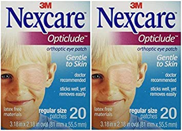 Nexcare Opticlude Orthoptic Eye Patches, Regular Size, 20-Count (Pack of 2) by Nexcare