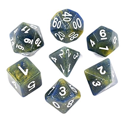Polyhedral Dice Sets Rainbow Dice - for Great for Dungeons and Dragons Tabletop, Roleyplaying & DnD Games, Math & MTG including Pouch