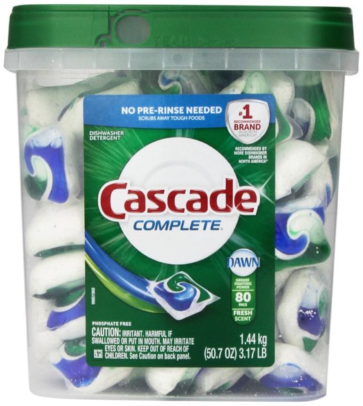 Cascade Complete All-in-1 Actionpacs Dishwasher Detergent Fresh Scent 80 Count