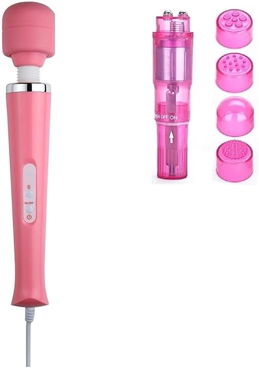 Finever Power Massager Big Tool Electric Foot Neck Back Hand Leg Arm Shoulder Massage Aches Sports Recovery for Women (Pink Big and Pocket Massager)