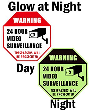 WISLIFE Home Security Signs - Video Surveillance Sign, Aluminum Security Sign 12" x 12"