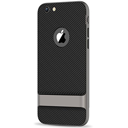 iPhone 6s Plus Case, JETech iPhone 6s Plus / 6 Plus Two-Layer Slim Protective Case Cover with Shock-Absorption and Carbon Fiber for Apple iPhone 6s Plus and iPhone 6 Plus 5.5 Inch (Grey)