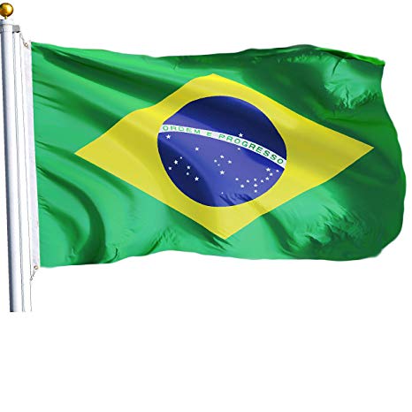 G128 – Brazil (Brazilian) Flag | 3x5 feet | Printed – Vibrant Colors, Brass Grommets, Quality Polyester