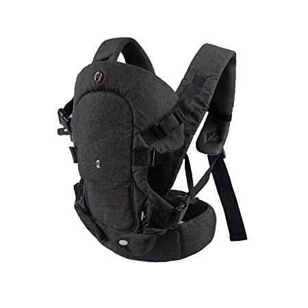 caiyuangg Baby Convertible Carrier, All Carry Position Newborn to Toddlers Ergonomic Carrier with Soft Breathable Air Mesh and All Adjustable Buckles (Black)