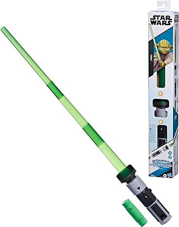 STAR WARS Lightsaber Forge Yoda, Green Customizable Electronic Lightsaber, Toys for 4 Year Old Boys and Girls