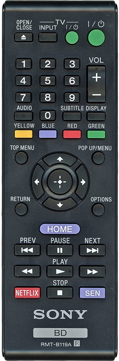 Original Remote Control for Sony RMT-B119A Replacement Blu-ray Disc Player Bd