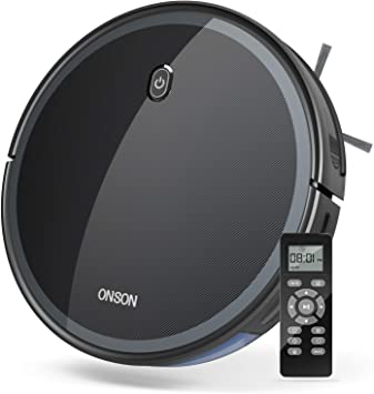 ONSON Robot Vacuum, 1800Pa Robotic Vacuum Cleaner (Slim) Strong Suction, Quiet Multiple Cleaning Modes, Self-Charging Vacuum, for Pet Hair, Hard Floor, Medium-Pile Carpet