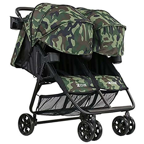 ZOE XL2 BEST v2 Lightweight Double Travel & Everyday Umbrella Twin Stroller System (Camo)