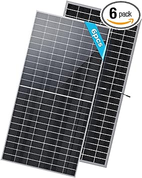 Renogy Bifacial 6pcs 550 Watt Solar Panels 12/24 Volt Monocrystalline PV Power Charger On/Off-Grid 3300W Supplies for Rooftop Charging Station Farm Yacht and Other Off-Grid Applications