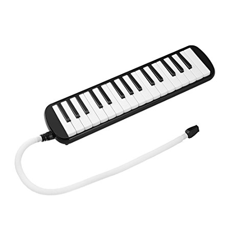 32 Piano-Style Melodica Musical Education Instrument for Beginner Kids Children Gift with Carrying Bag (Black)