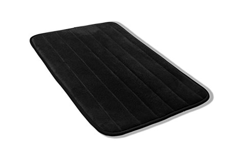 DuraGood Premium Microfiber Eco-Friendly Memory Foam Bath Mat (20" x 30") Black