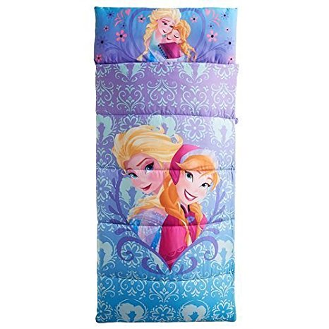 Disney Frozen Anna and Elsa Sleeping Bag With Built-In Pillow