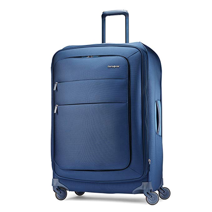 Samsonite Flexis Expandable Softside Checked Luggage with Spinner Wheels, 30 Inch, Carbon Blue