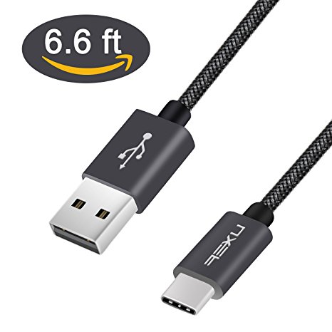 USB Type C Cable, NXET Fast Charging & Sync 2.0 USB Cable [6ft] for Samsung Galaxy S8, S8 ,Note 8, MacBook, Google Pixel, Nexus 6P, LG V20 G5, HTC 10,Nintendo Switch etc-Black
