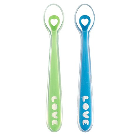 Munchkin Silicone Spoons - Blue/Green - 2 ct