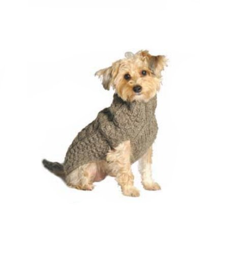 Grey Cable Dog Sweater