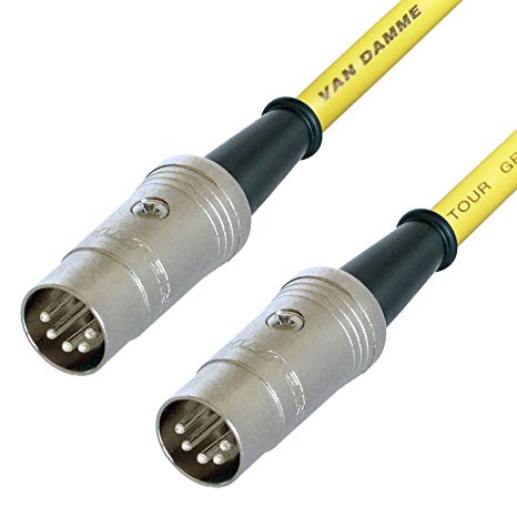 Designacable Van Damme XKE Midi cable, adjustable, for keyboards / synthesizers / drum machines , yellow , NYS322-VDMIYW0200-NYS322