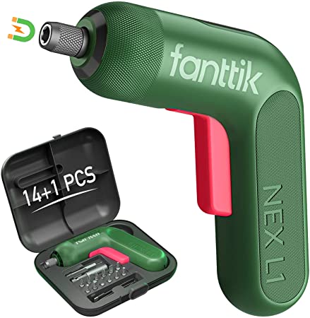 TACKLIFE Electric Screwdriver, Digital Display with 0.5-6.0 N.m, Cordless Screwdriver, Variable Speed (0-200 RPM), Patented Chuck, 2.0Ah, USB-C, 14 1pcs - fanttik L1 Pro (Green)