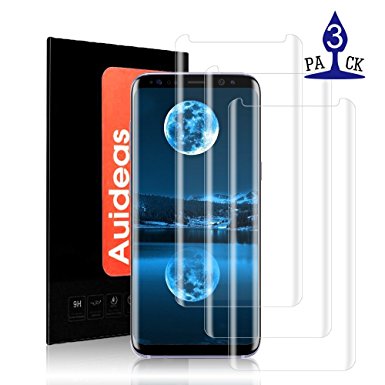 Samsung Galaxy S8 [3-Pack], Auideas [Bubble Free ][Easy Installation] 3D PET HD Screen Protector Film for Samsung Galaxy S8 Clear