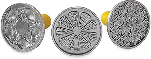 Nordic Ware 01265 Citrus Cookie Stamps, Set of 3, Grey/Yellow