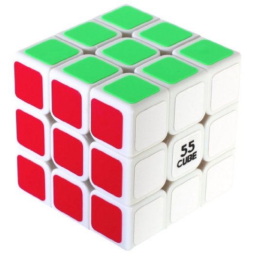 55cube, Anti-pop Speed Cube, Quicker, Easier & More Precisely Than Original Puzzle Cube, Super-durable, Vivid Color 3x3, 3 Layer Speed Cube 2.2" White, 100% Money Back Guarantee!
