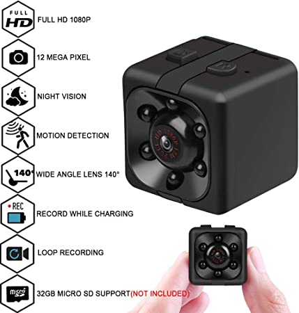 1080P Portable Small HD Nanny Cam with Audio and Video,Mini Cop spy Camera Wireless Hidden with Night Vision and Motion Detection，Perfect Indoor/Outdoor Covert Security