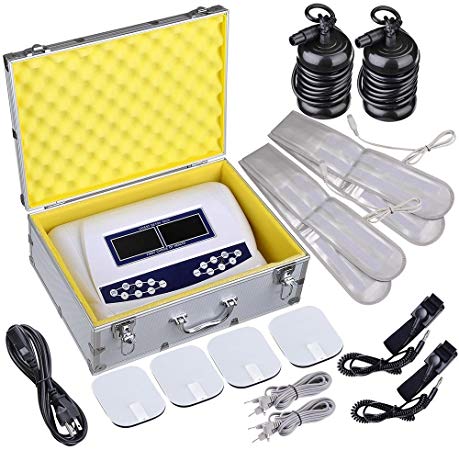 AW Dual User Foot Bath Spa Machine Ionic Detox Cell Cleanse Machine Colored LCD with 2 Stainless Steel Arrays