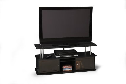 Convenience Concepts Designs2Go TV Stand with 3 Cabinets for Flat Panel TV's up to 50-Inch or 85-Pounds, Black