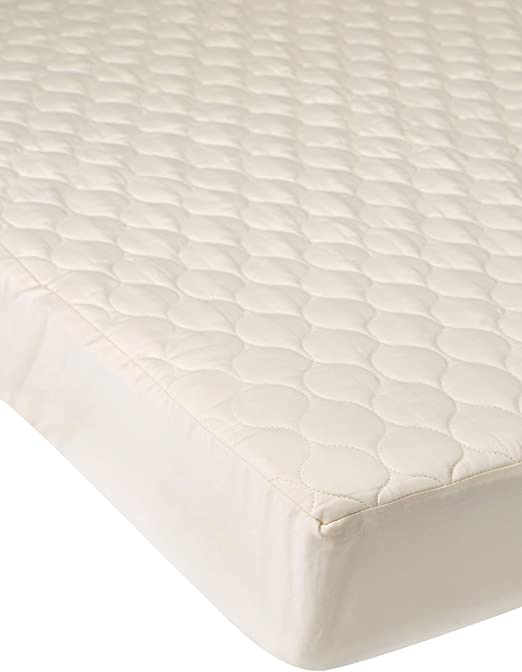 Whisper Organics 100% Organic Cotton Quilted Crib Mattress Pad Cover, Breathable Mattress Protector - GOTS Certified (28" x 52" x 9", Ivory)