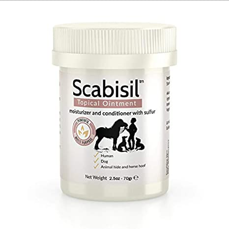 Scabisil 10% Sulfur Ointment - Natural Relief from Skin Mites, Insect Bites, Fungus, Itchy Skin, Dermatitis, Acne, Tinea Versicolor, Animal Scab. Multipurpose.