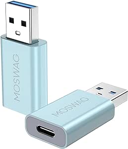 MOSWAG USB Type C Female to USB A Male Adapter, Compatible with Laptops, PC, No Additional Driver/Software Needed