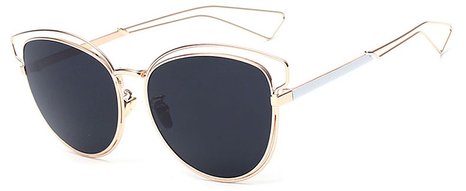 GAMT Mirrored Aviator Sunglasses Cat Eys Designer Style Metal Frame