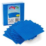 Brick Building Base Plates By SCS - Small 5x5 Blue Baseplates 10 Pack - Tight Fit with Lego